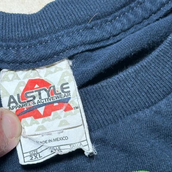 2000s Seattle Seahawks NFL Football Blue Graphic T-Shirt Mens Size XXL AAA Tag - Picture 3 of 7